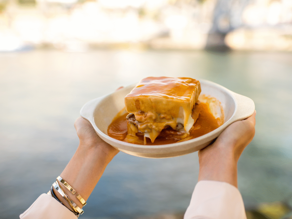 A Francesinha sandwich from Ao, one of the top vegan restaurants in Lisbon 
